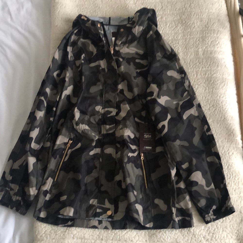 Camo rain coat